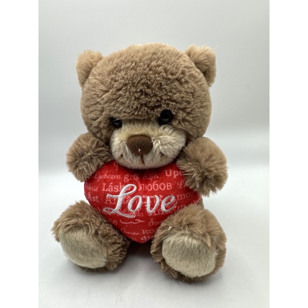 Aurora Brown Teddy Bear Plush Stuffed Animal Red Love Heart